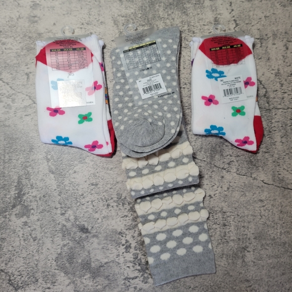 NWT Country Kids Organics Cotton Over the Knee Socks Floral 8-9 Shoe Size 12-6 - Picture 5 of 6